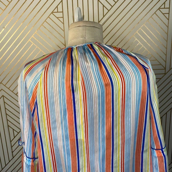 Tanya‎ Taylor Illa Silk Blouse Summer Stripe Print - Picture 9 of 12
